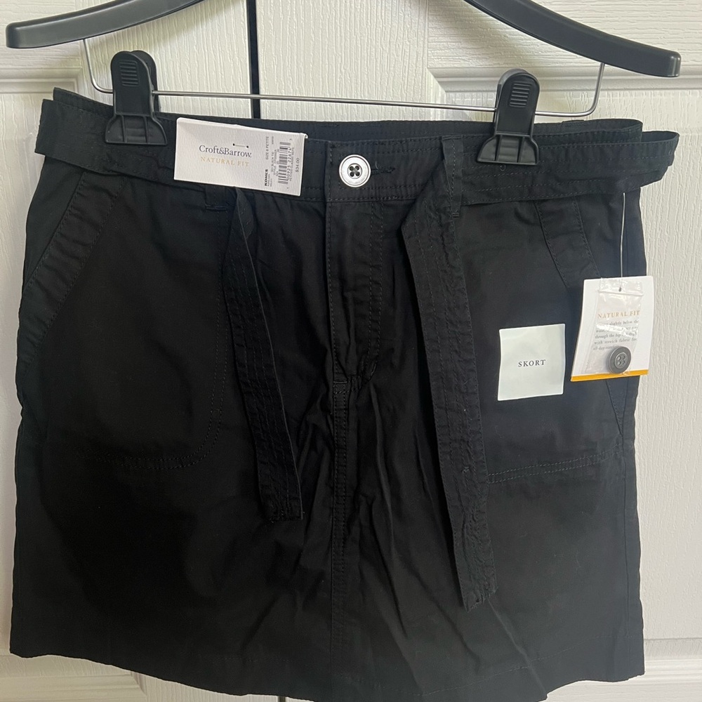 Croft & Barrow Skort, Black, Size 8P